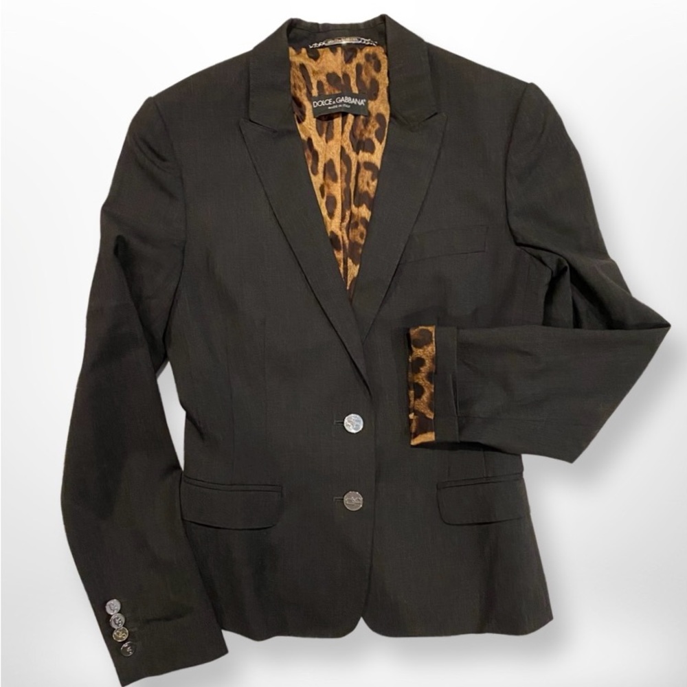 Dolce & Gabbana, Dark Grey Wool Blazer, Size It 40